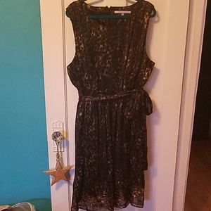 Leopard print chiffon dress